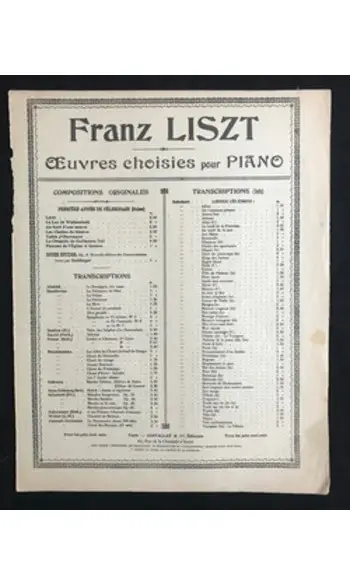 Works by Franz Liszt
