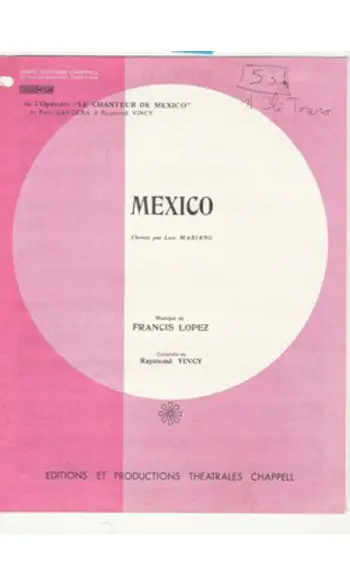 Mexico Partition pour piano et chant Fi